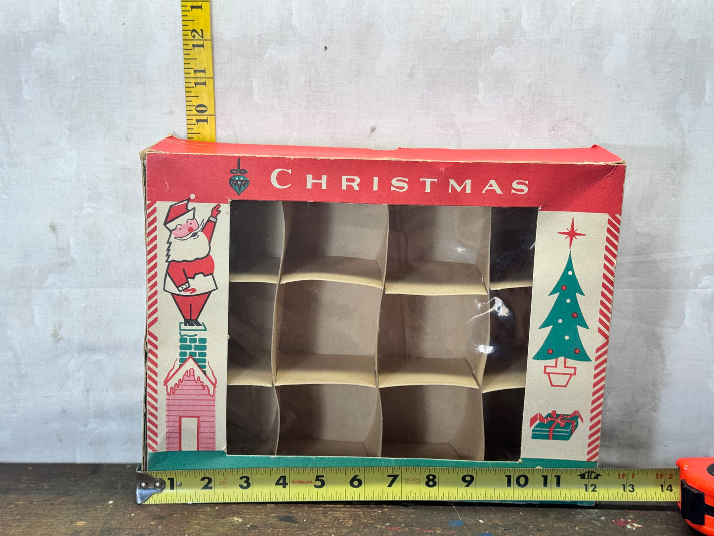 Fantasia Christmas Ornament Box Empty Vintage #1929