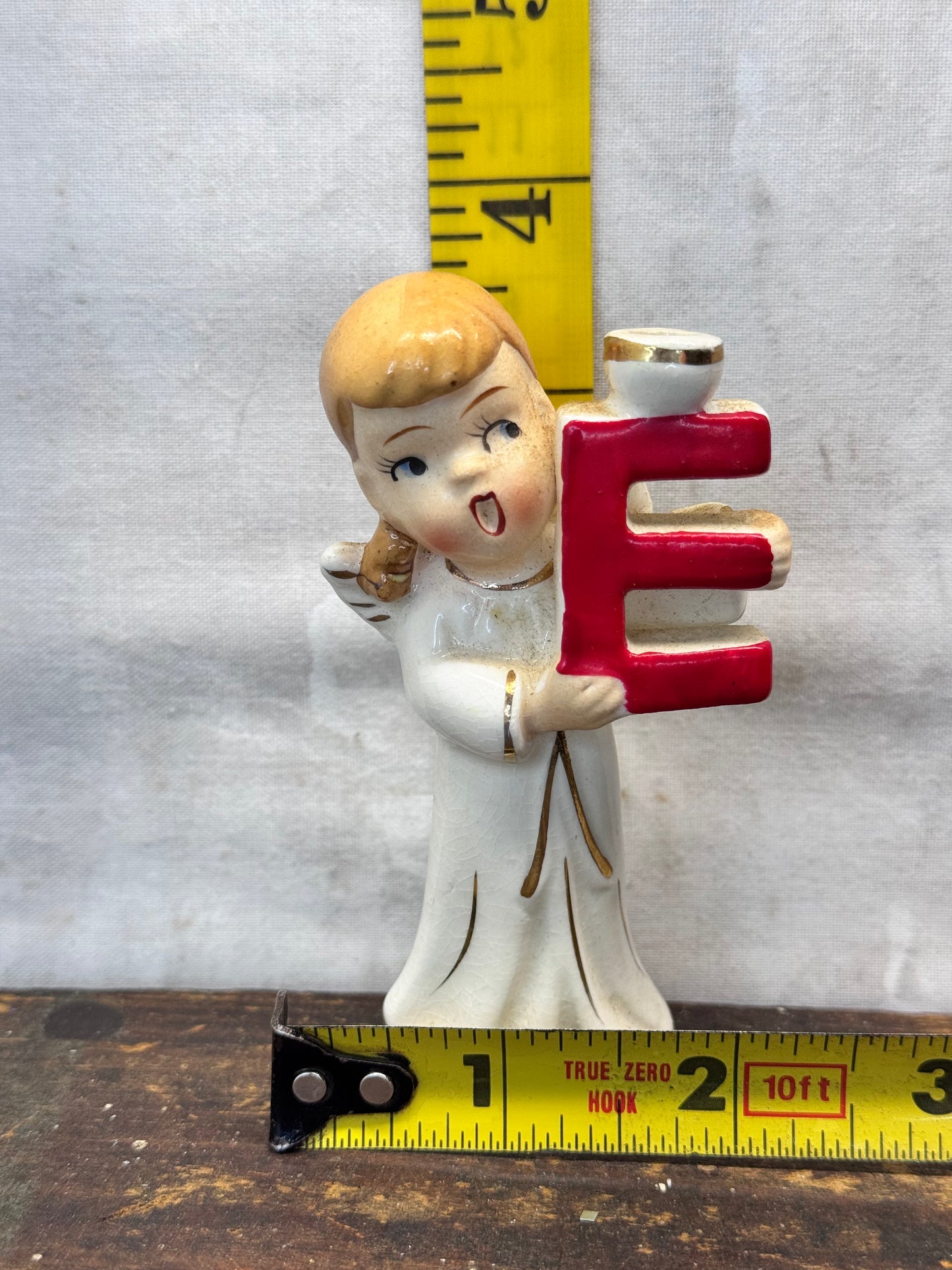 Vintage Christmas Napco Angel Replacement Letter E #1678