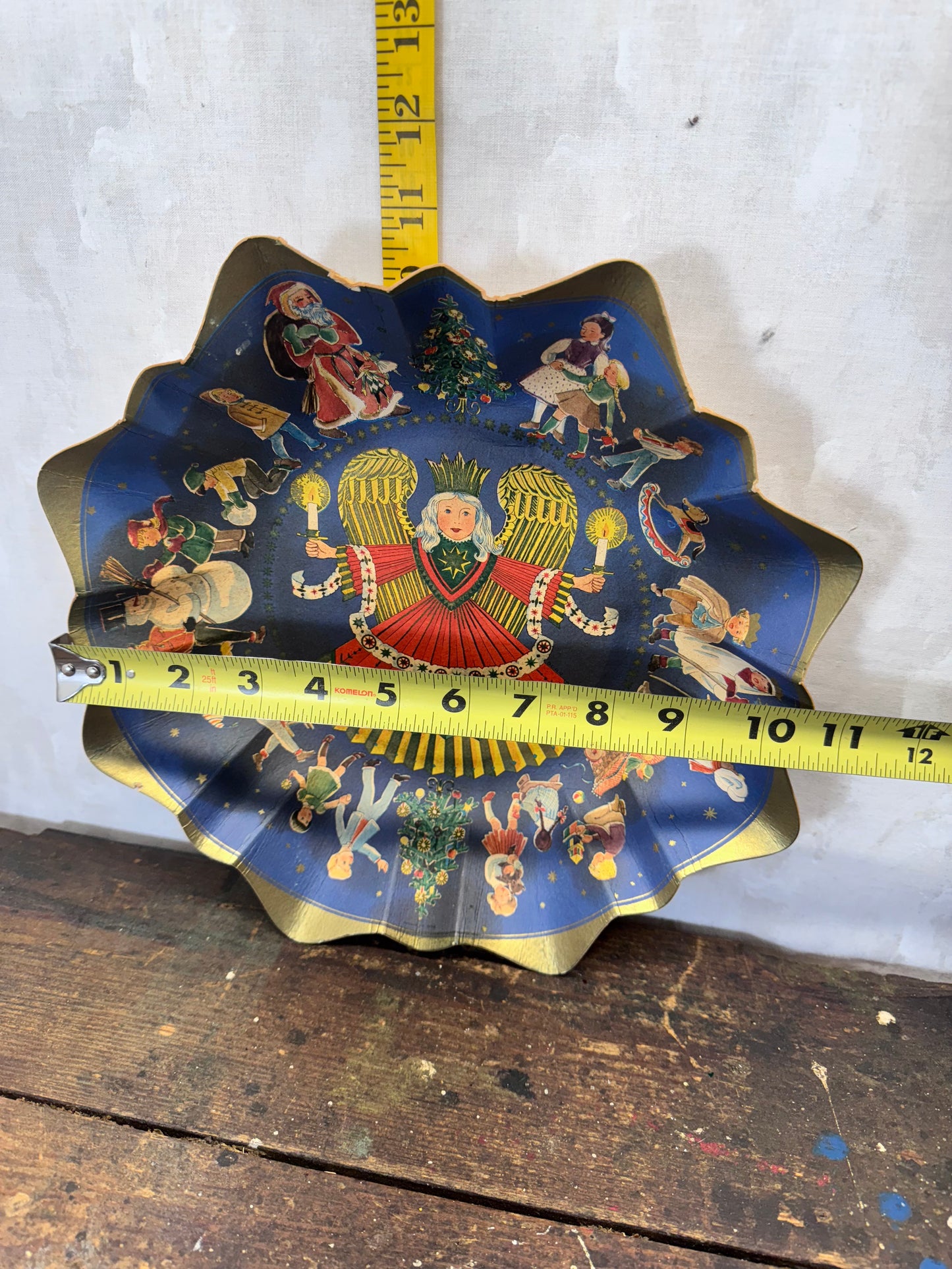 Heavy Cardboard Christmas Bowl Vtg #1740