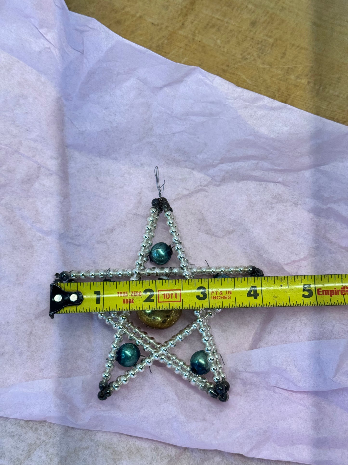 Mercury Glass Bead Victorian Ornament #1672