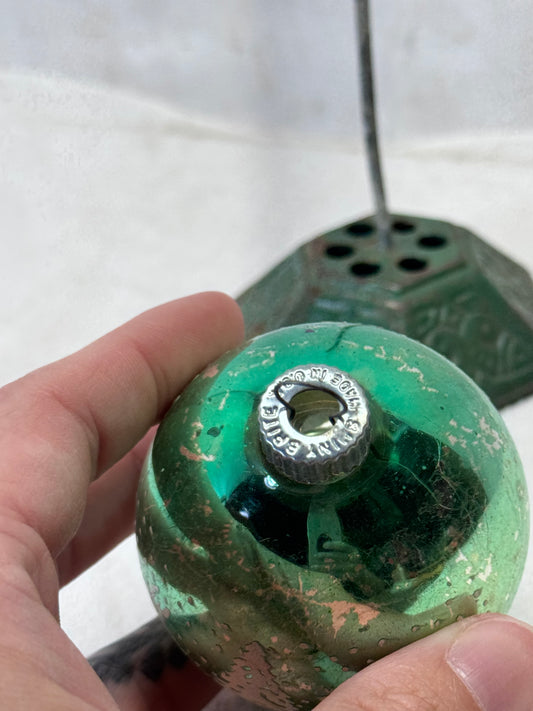 Shiny Brite Glass Deer Stenciled Ornament Vintage #2156