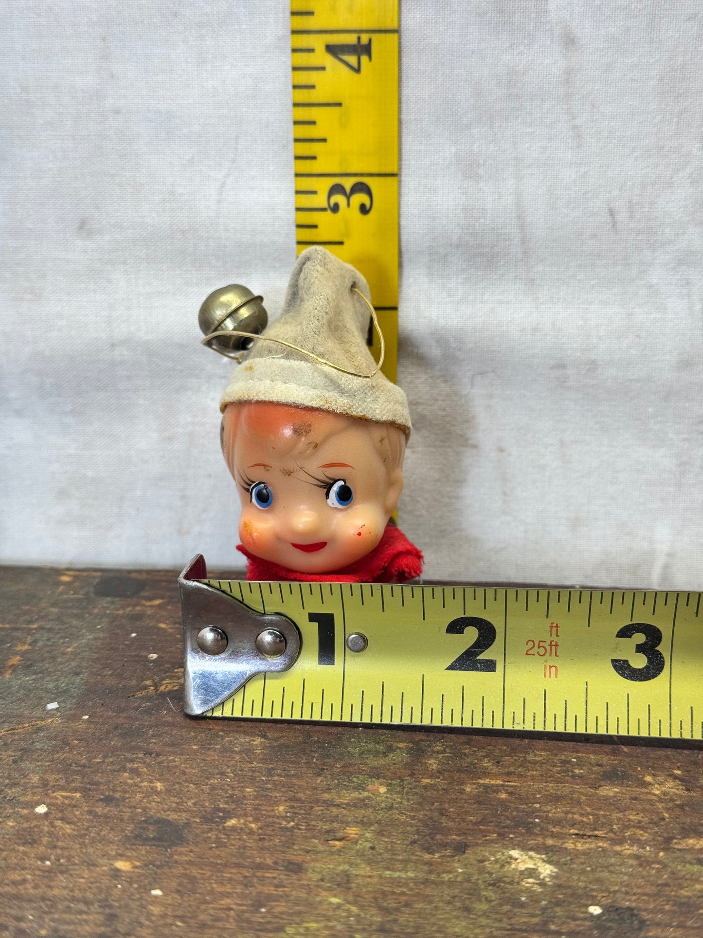 Vintage Felt Pixie Elf Head Ornament #2001
