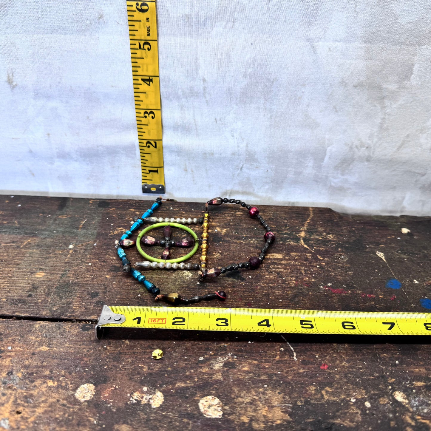 Victorian Dangle Beaded Glass Ornament House Cross #2092