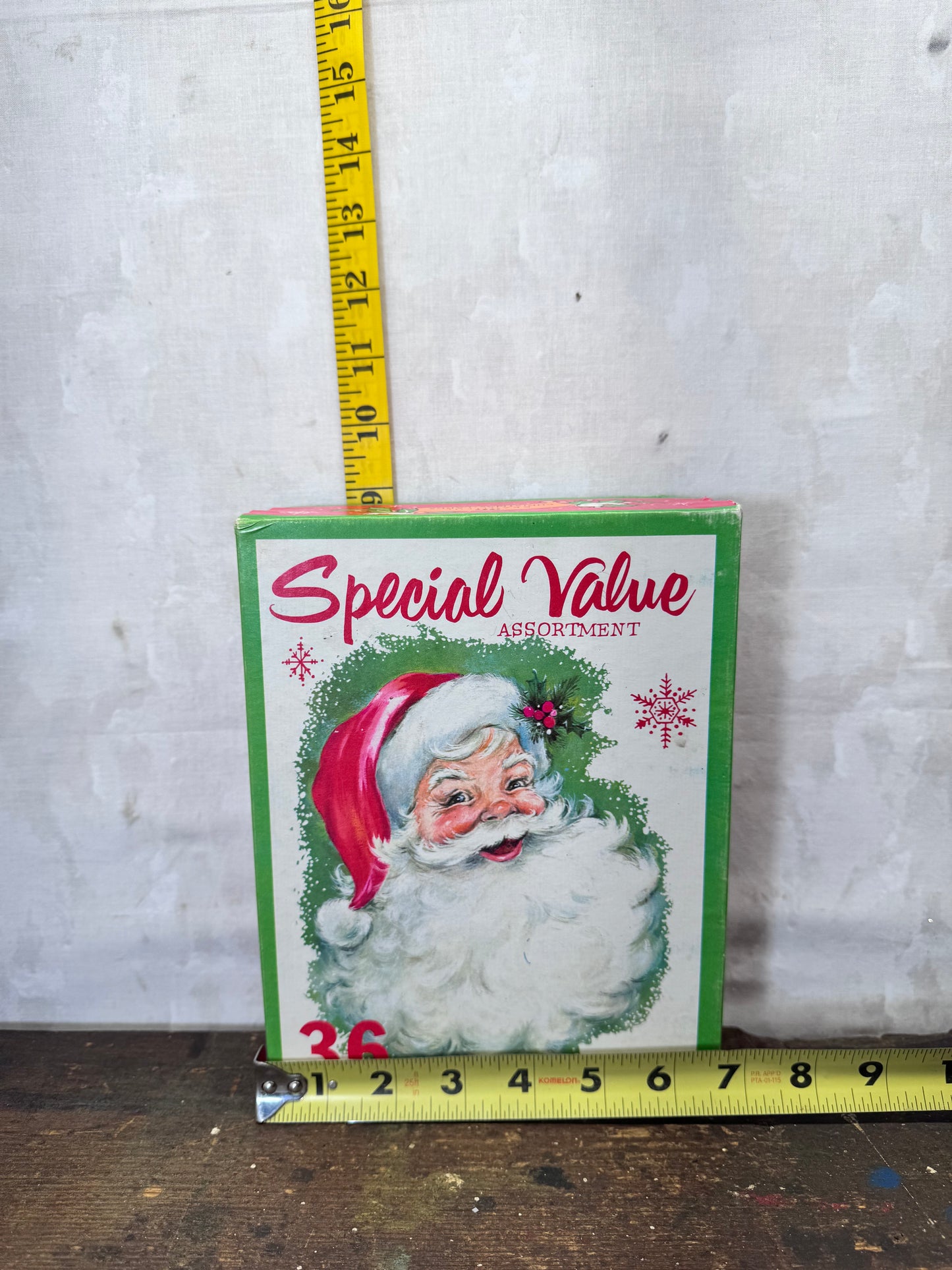 Santa Claus Christmas Cards Box Vintage EMPTY #1941