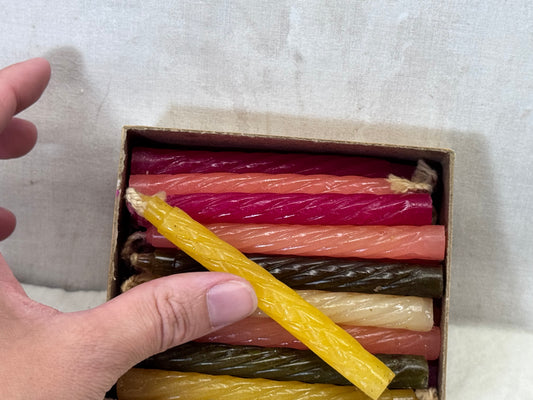 Box of Dripless Colored Christmas Candles Vintage #1930