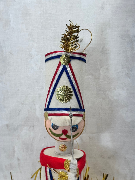 Christmas Solider Ornament Japan Tree Topper Vintage Repaired #2081