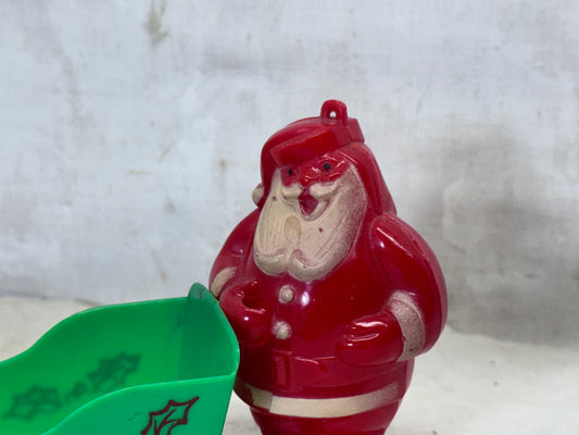 Santa Sleigh Hard Plastic Candy Holder Ornament #1749