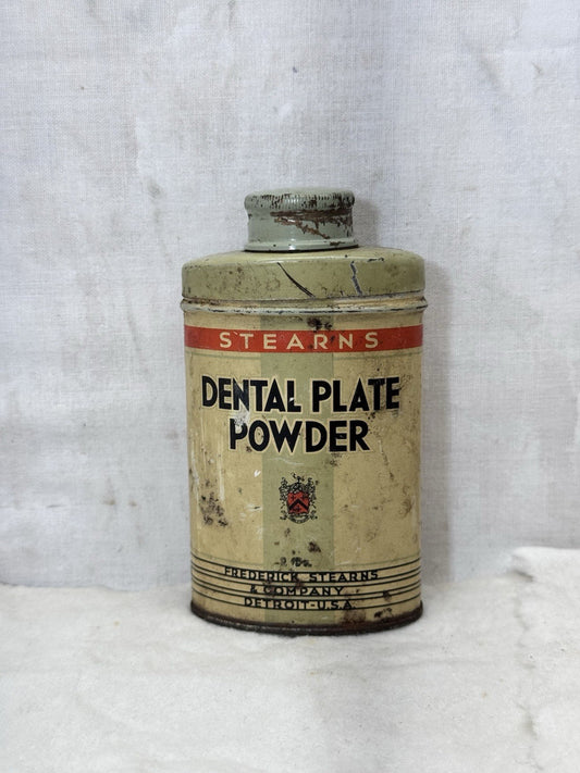 Stearns Dental Plate Powder Vintage Tin #S-1766