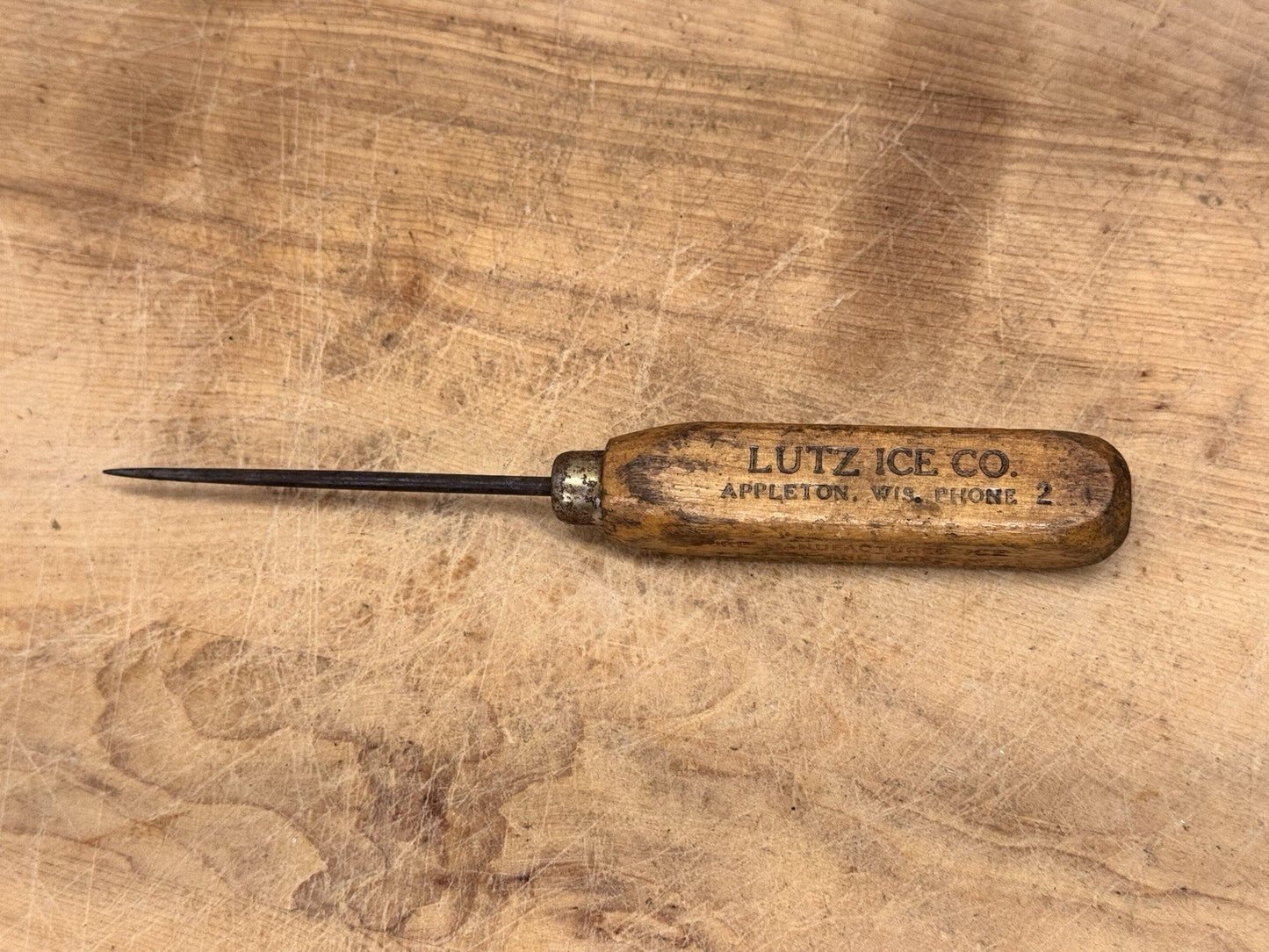 Appleton Wi. Lutz Ice Co. Ice Pick Antique Advertising #S-1617