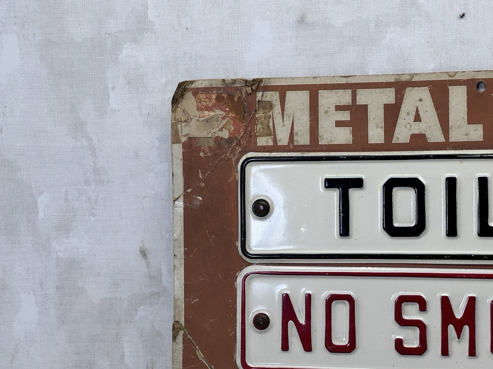 Salesman Metal Sign Display Cardboard Easel Back Vtg S-1781