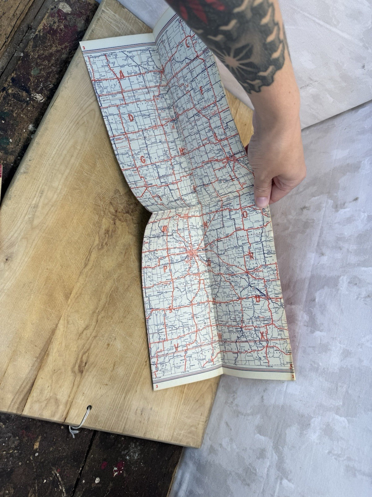 Miracle Road Fold Map Iowa Vintage #1450