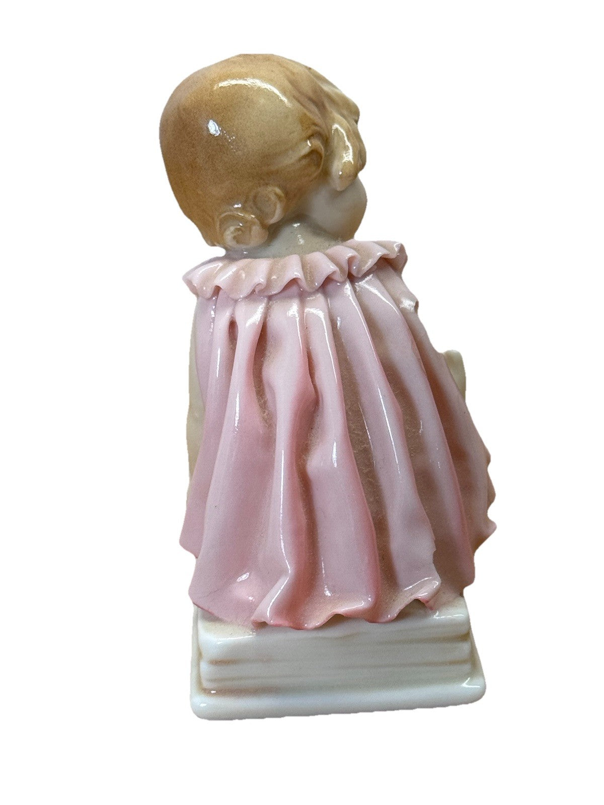 Karl Ens Porcelain Figurine Girl Pink Dress Germany Vtg Rare Flawed #S-1864