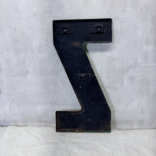 Letter Z Green Rustic Metal Wall Signage Decor Vintage