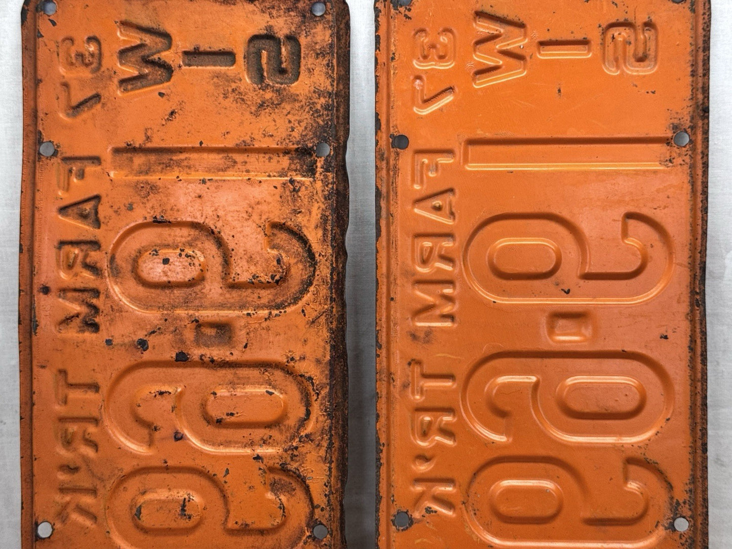 1937/1938 Pair Of Wisconsin Farm Truck Plates #1187