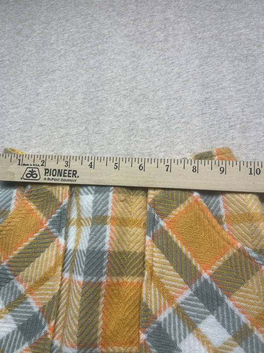 1950s, 60s Youth Girls Gold Plaid Skirt W/pockets