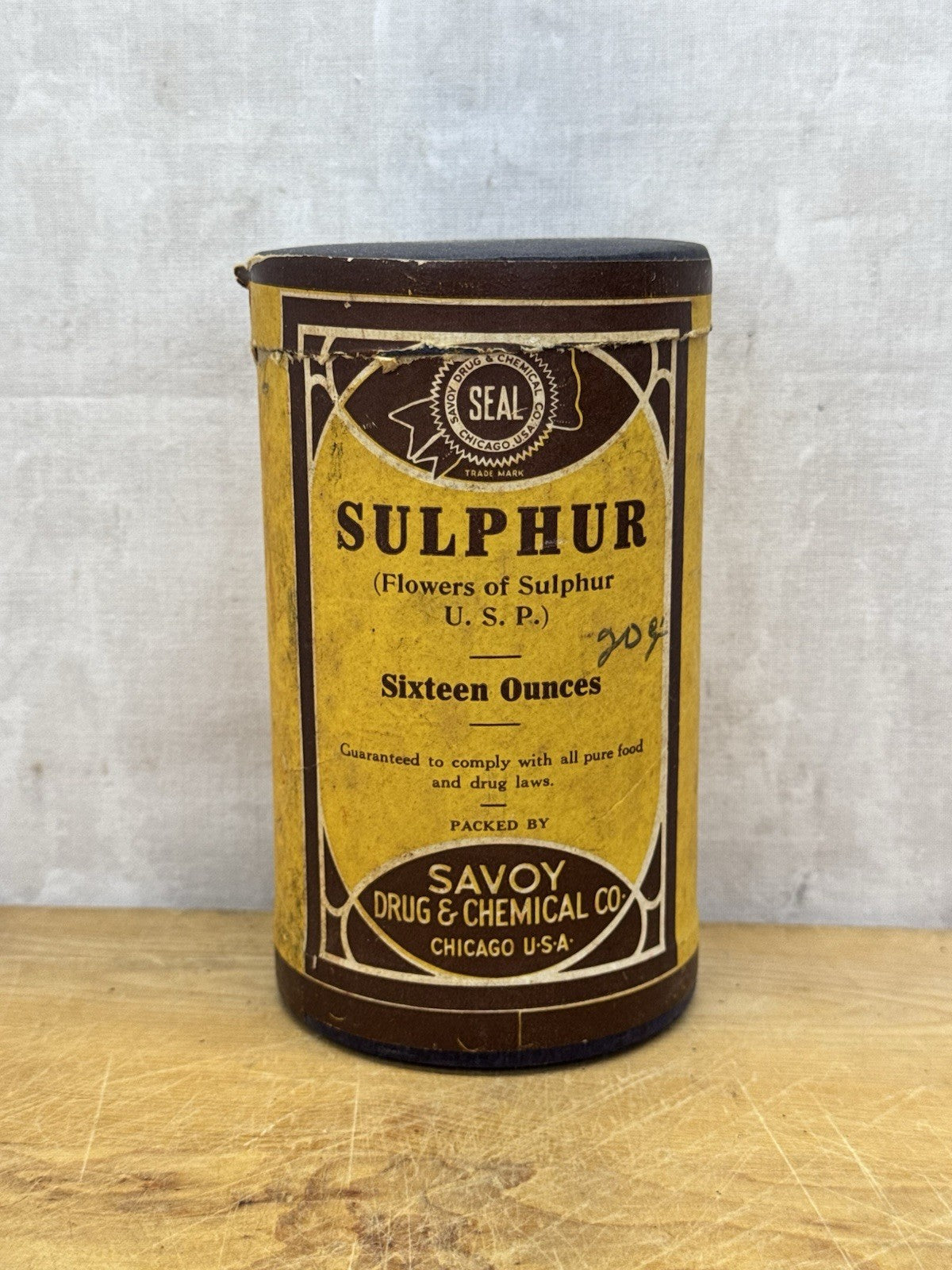 Savoy Drug & Chemical Co Container Empty Antique #1177