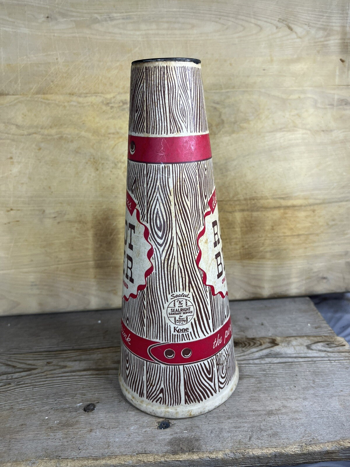 Vintage 1940s Collectible Waxed Cardboard Root beer Cone