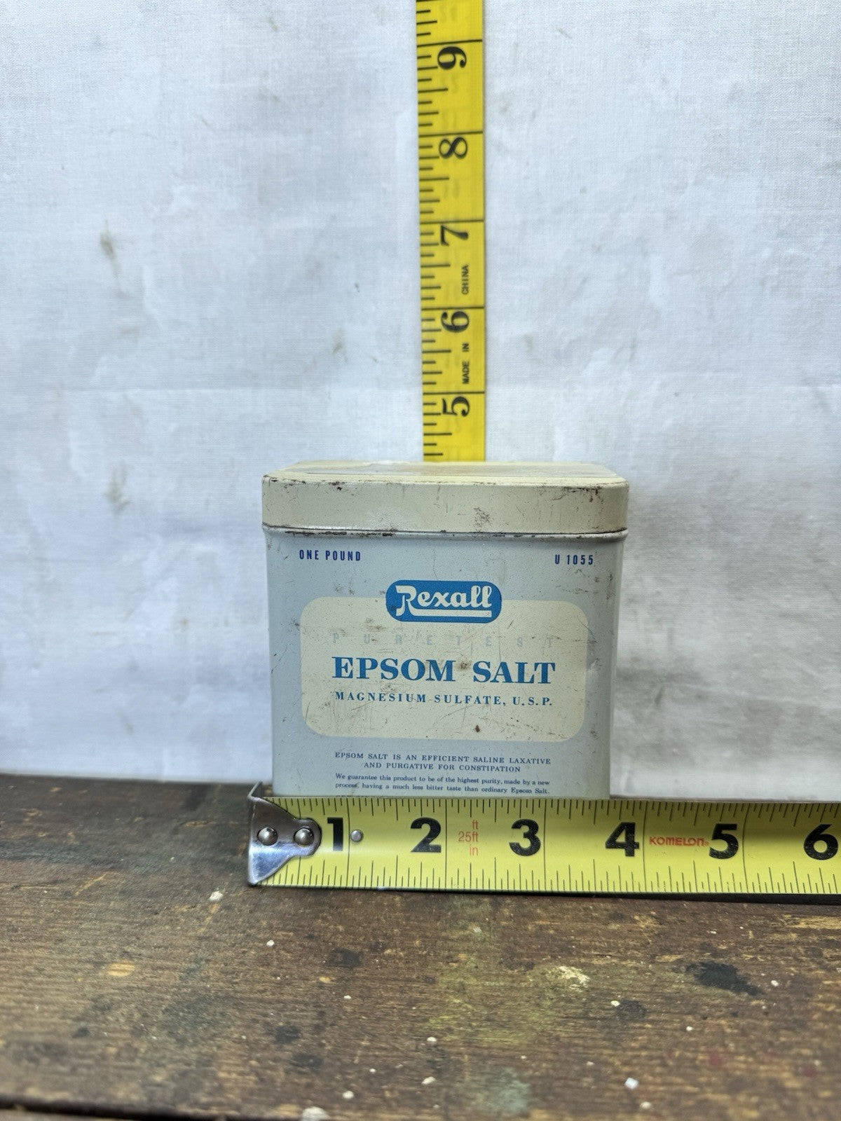 Rexall Epsom Salt Tin Vintage Empty #1910