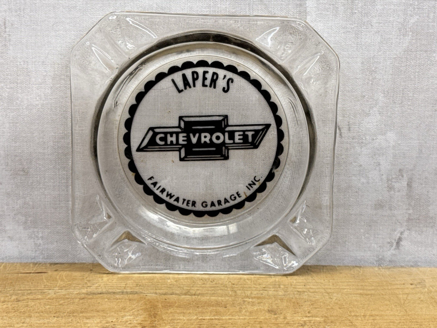 Lapers Fairwater Wisconsin Advertisement Chevrolet Ashtray Vintage #1127