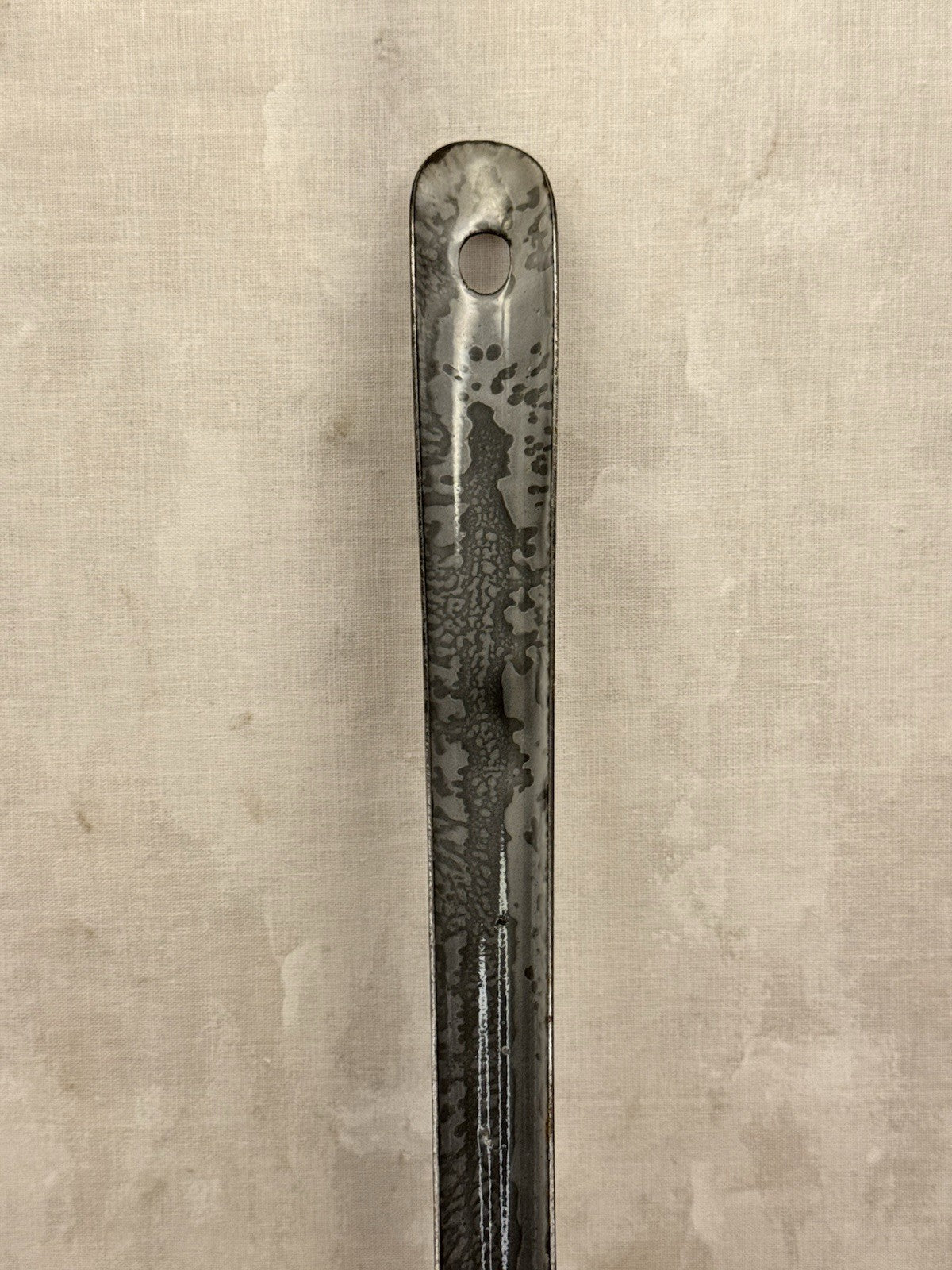 Grey Enamel Splatter Spatula Antique #1186