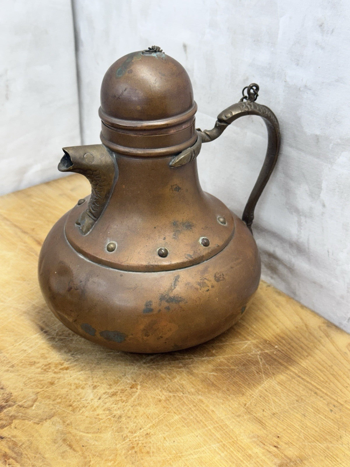 Copper Tea Pot #1234 Vtg