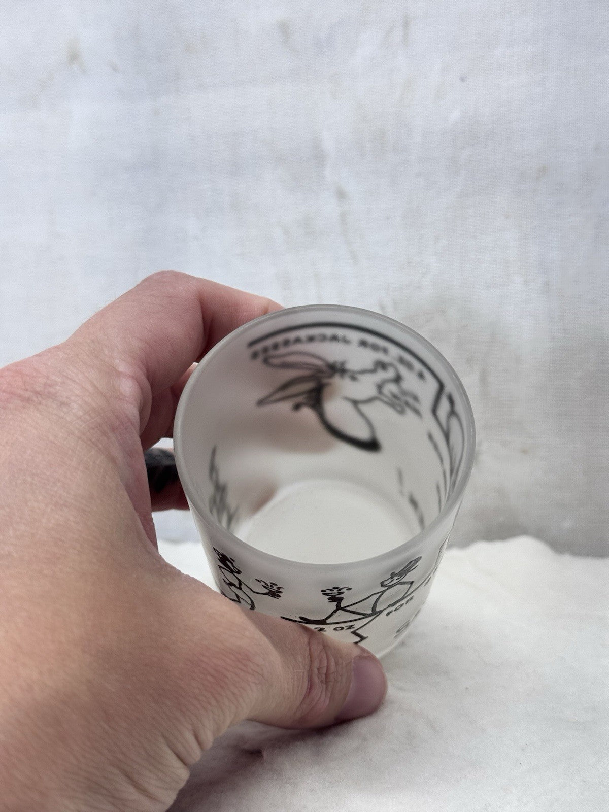 4oz Frosted Shot Glass Vintage Hazel Atlas #S-1915