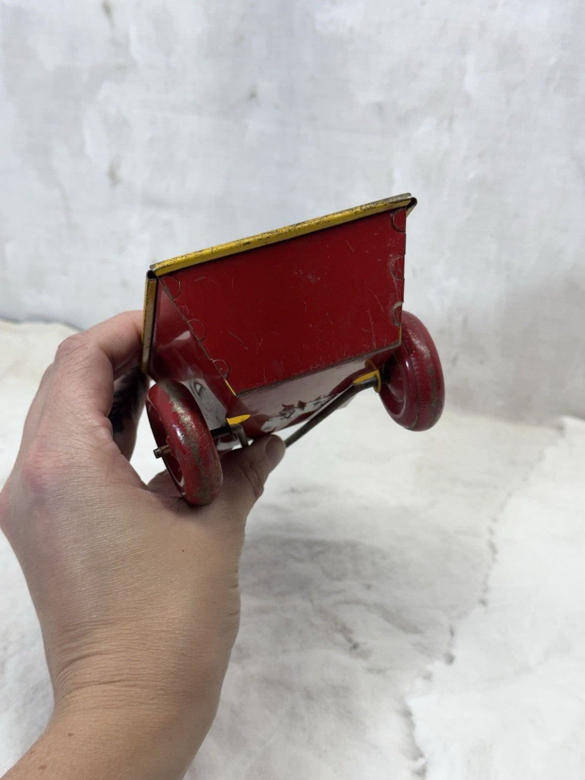 Mini Tin Toy Cart Vintage #S-1767