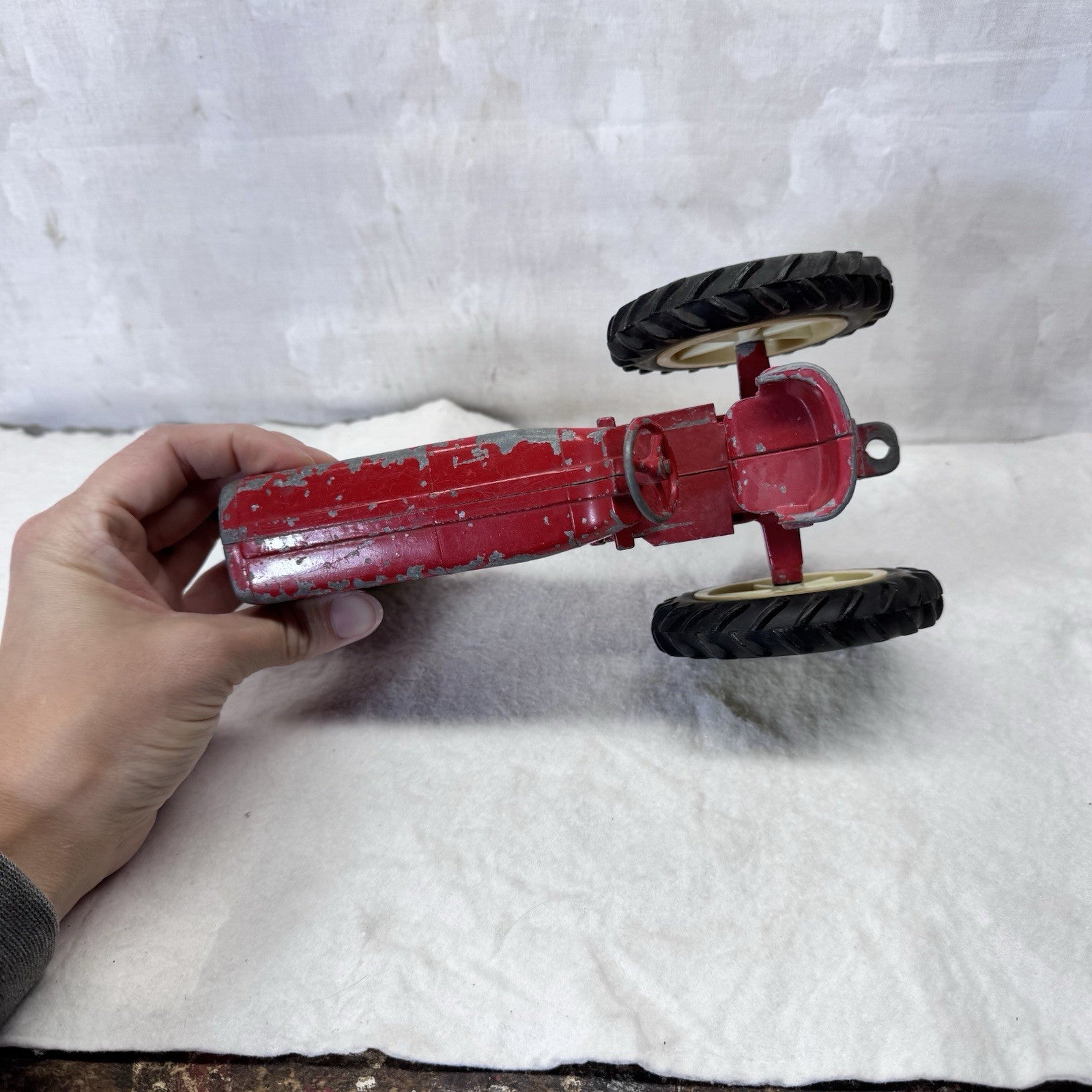 International Red Farm Tractor Metal Toy Vintage