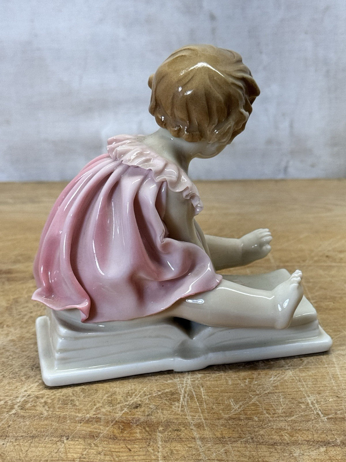 Rare Karl Ens Volkstedt Porcelain Figurine Girl Pink Dress Vtg #S-1849