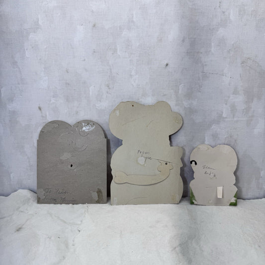 Three Vintage Paper Valentines Day Cards