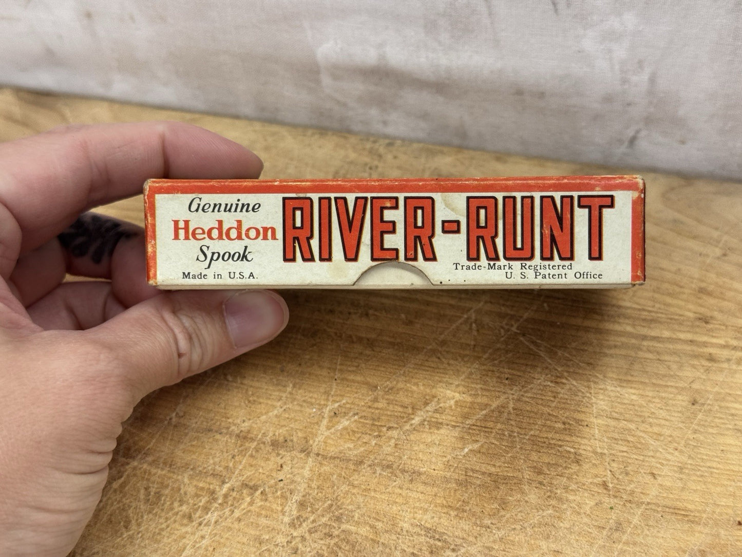 Heddon Spook River Runt Empty Box Fishing Antique #S-1528