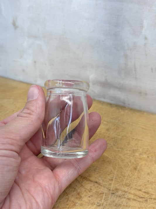 Mini Creamer Glass Clear Jar Vtg #S-1696