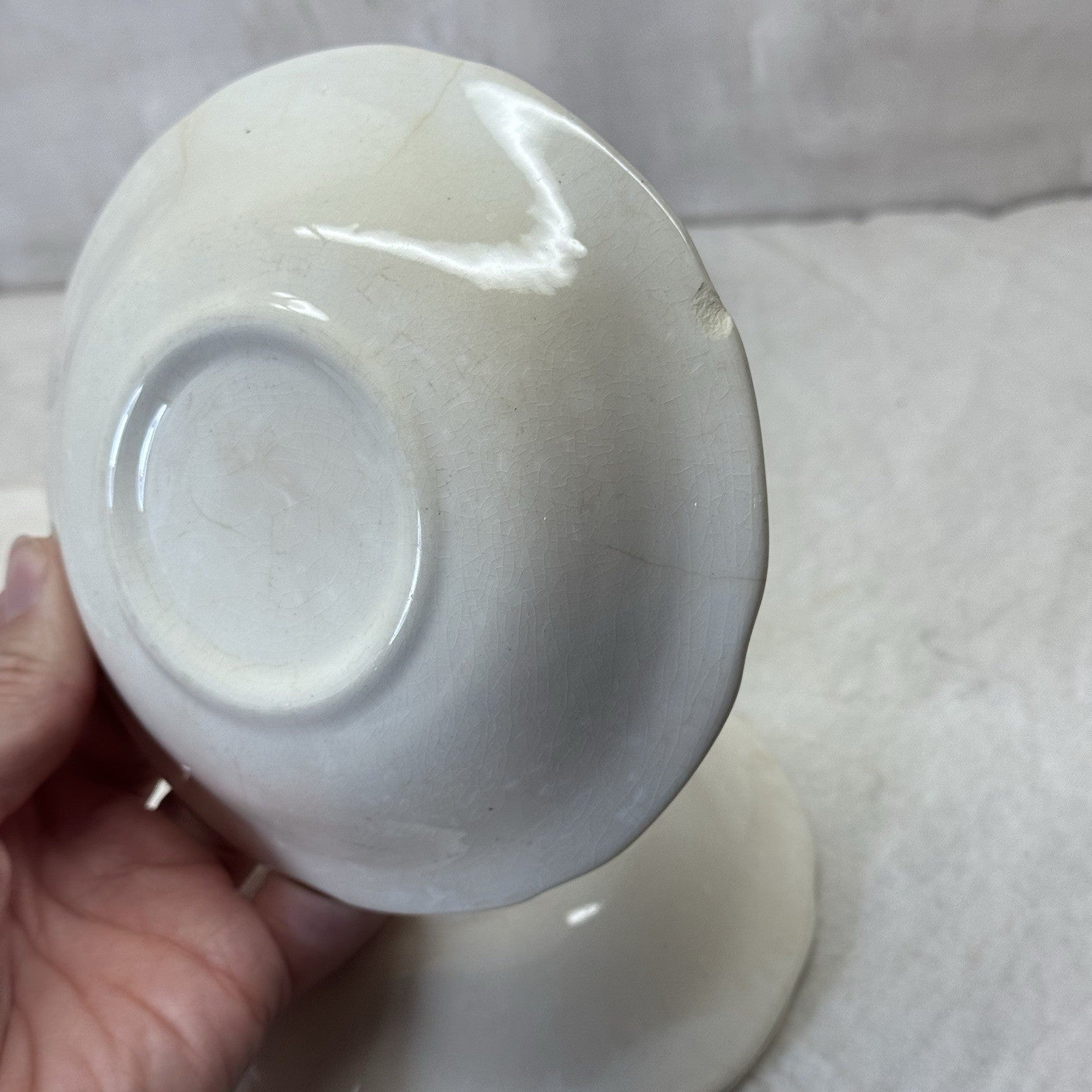 White Stoneware Serving Bowls Flawed