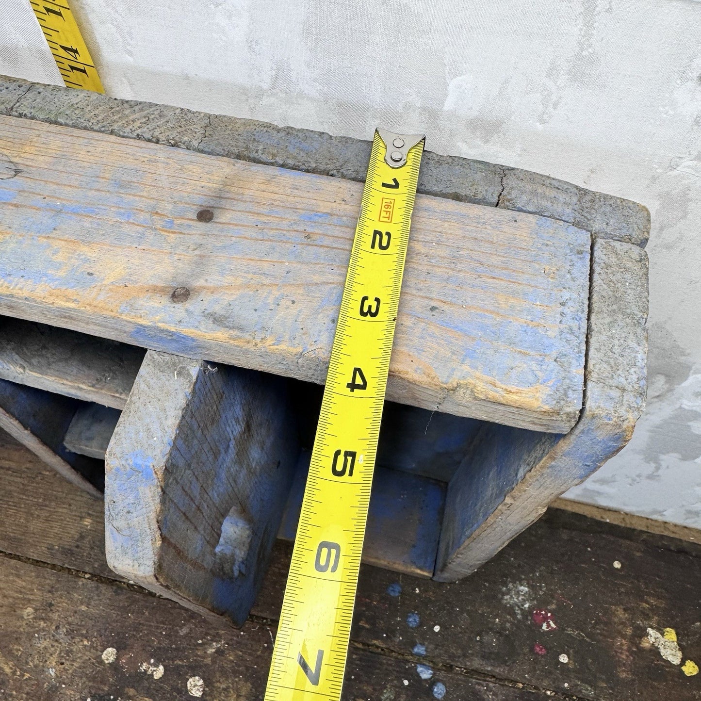 Blue Primitive Caddy Tote Wooden Cubby