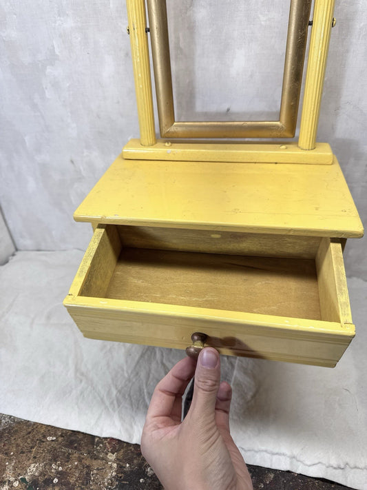 Child’s Yellow Wooden Doll Dresser Vintage