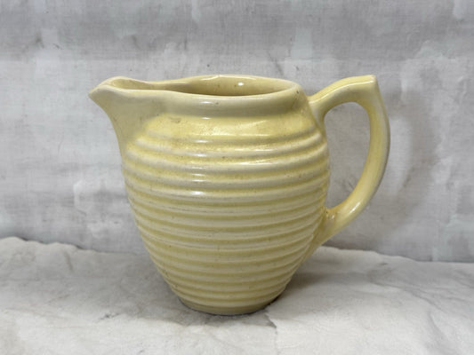 Vtg Hull Pottery Pitcher Jug Yellow Beehive Ringed Ring Ware USA #S-1762