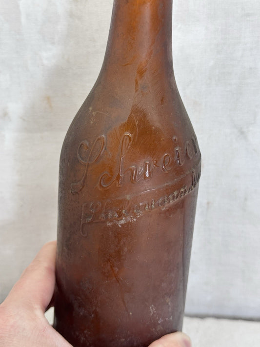 Schreier Brewery Beer Embossed Bottle Sheboygan Wisconsin