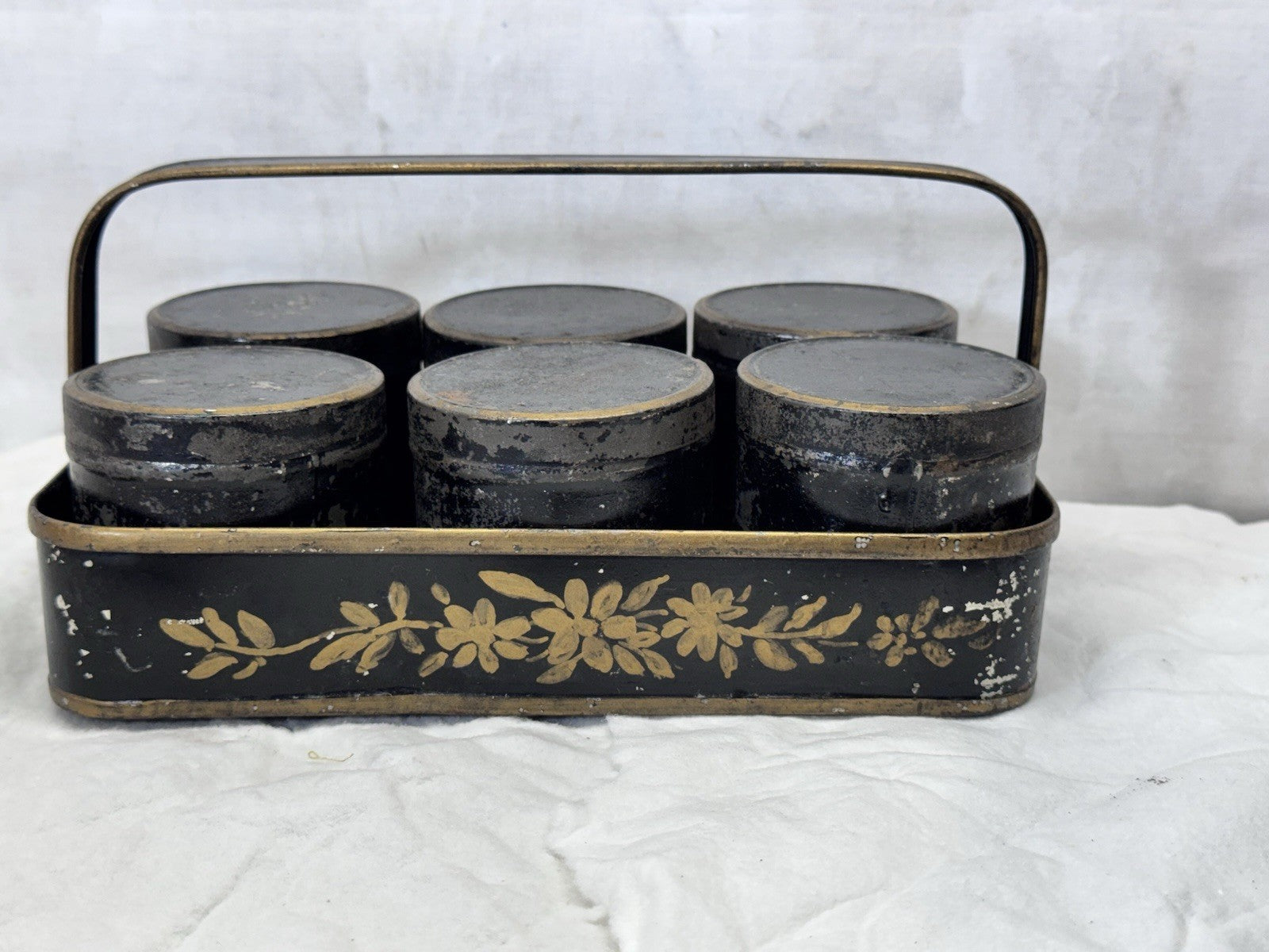 Antique Tin Spice Set Carrier #S-1763