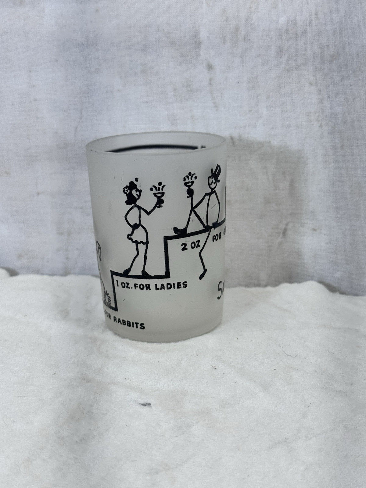 4oz Frosted Shot Glass Vintage Hazel Atlas #S-1915