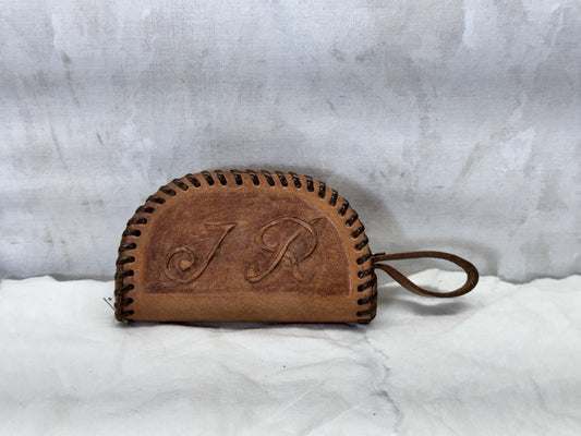 Leather Small Coin Purse Vintage #S-1821