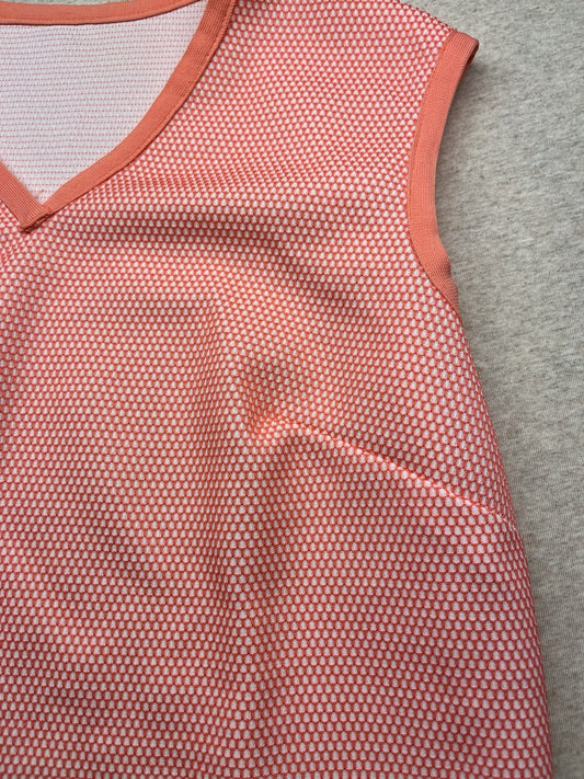 1960s Women’s Orange Knit Sleeveless Shirt