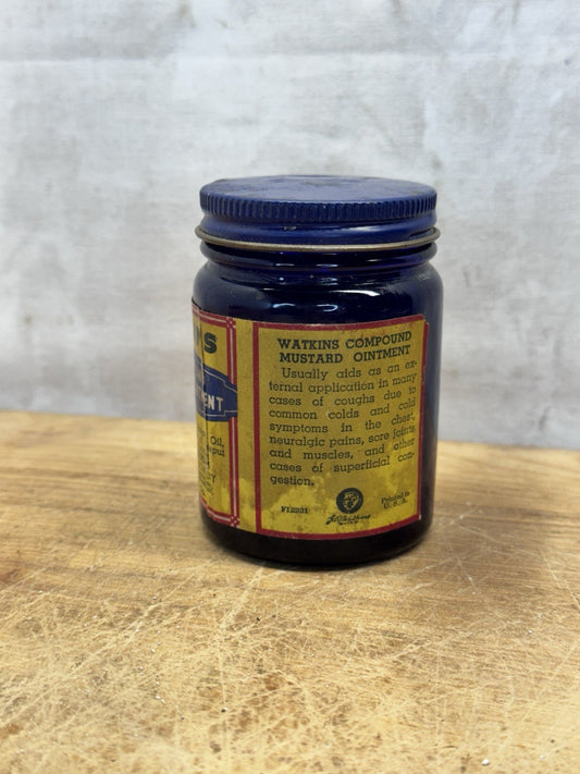 Watkins Compound Mustard Ointment Jar Vtg #S-1555