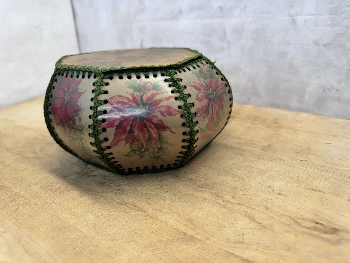 Hand Made Christmas Card Bowl Vintage