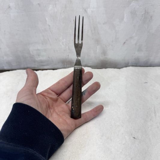 Three Prong Vintage Fork Wooden Handle