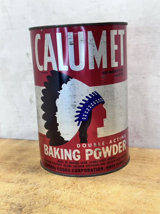 5lb Calumet Baking Powder Tin Vtg #S-1564