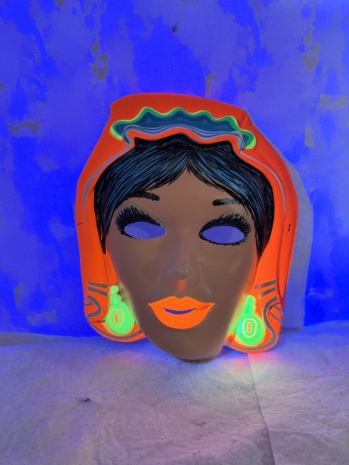 Vintage Glow Witch Halloween Mask #S-1968