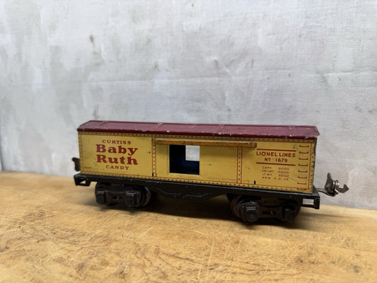 Lionel Lines #1679 Curtiss Baby Ruth Candy Yellow Train Box Car #S-1602