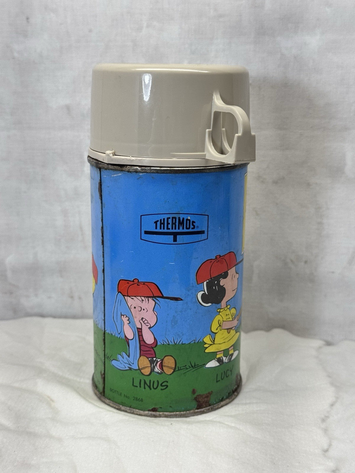 Snoopy Charlie Brown Metal Thermos Vintage #S-1840