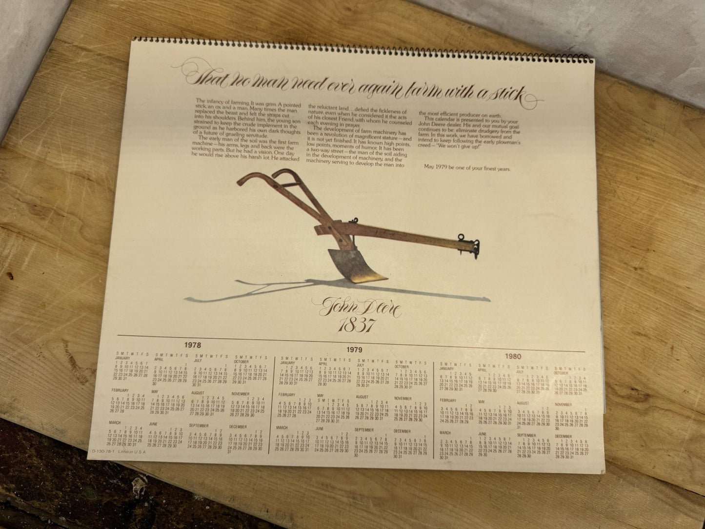 Bluemke & Sons Co. Rosendale Wisconsin 1978 Calendar Ad #1415