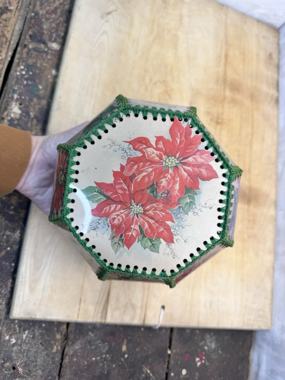Hand Made Christmas Card Bowl Vintage